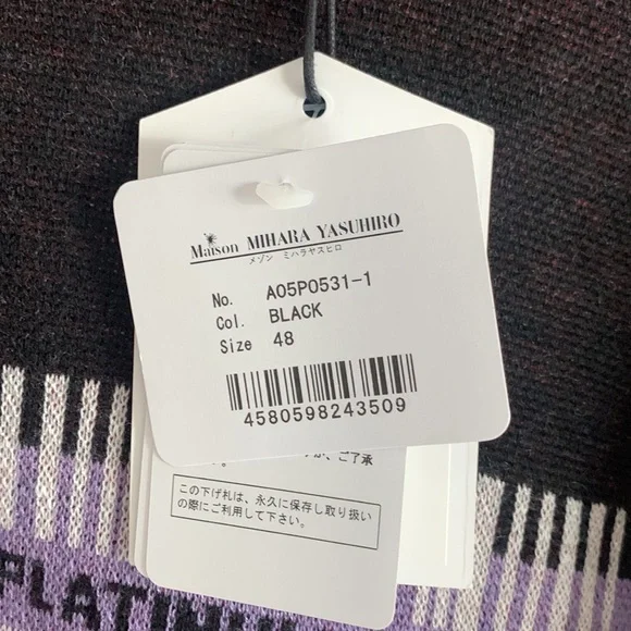 NWT maison mihara Yasuhiro “laundry tag” sweater - Picture 5 of 12